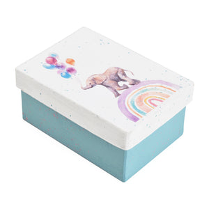 Gift Boxes-Baby Elephant and Balloons-Paper Mache-Rectangle-X-Small-Quantity 1