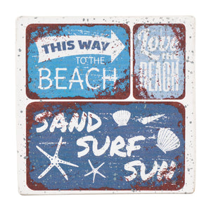 Gift Boxes-Beach Tin Signs-Paper Mache-Square-X-Small-Quantity 1