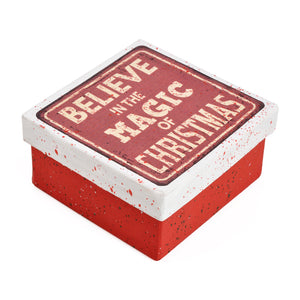 Gift Boxes-Believe in the Magic of Christmas-Paper Mache-Square-X-Small-Quantity 1
