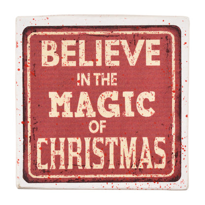 Gift Boxes-Believe in the Magic of Christmas-Paper Mache-Square-X-Small-Quantity 1
