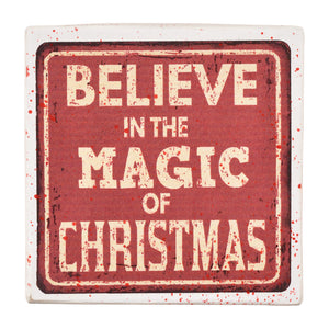 Gift Boxes-Believe in the Magic of Christmas-Paper Mache-Square-X-Small-Quantity 1