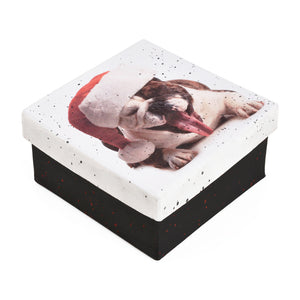 Gift Boxes-Santa Dog-Paper Mache-Square-X-Small-Quantity 1