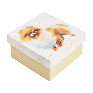 Gift Boxes-Spitz Portrait Small Dog-Paper Mache-Square-X-Small-Quantity 1