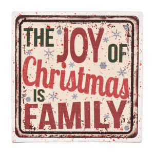Gift Boxes-The Joy of Christmas is Family-Paper Mache-Square-X-Small-Quantity 1