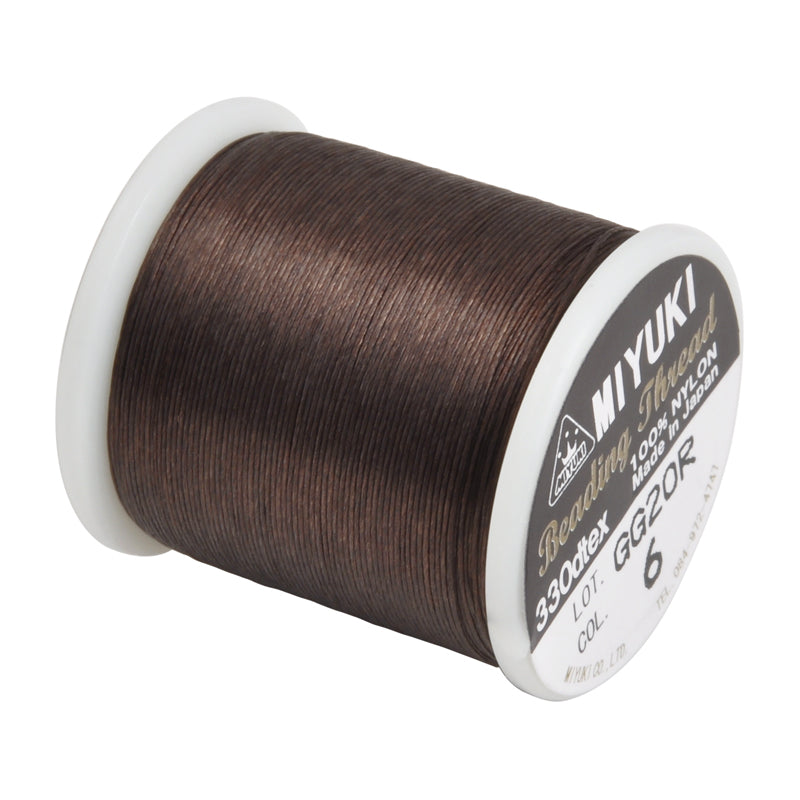 Supplies - Nylon Beading Thread - Size B - 54.6 Yards - Brown