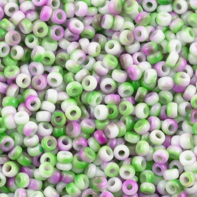 Seed Beads-8/0 Round-402 White Funky Orchid-Miyuki