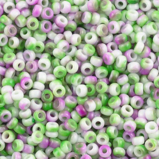 Seed Beads-8/0 Round-402 White Funky Orchid-Miyuki