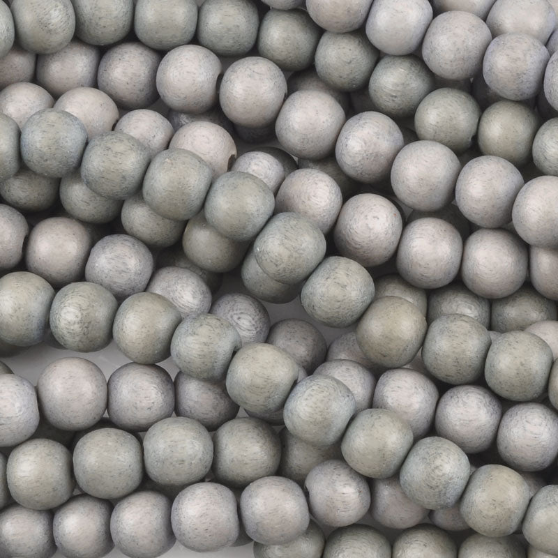 Wood Beads-12mm Round-Dove Grey