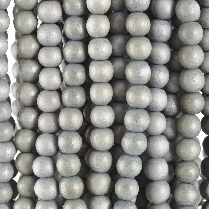 Wood Beads-12mm Round-Dove Grey