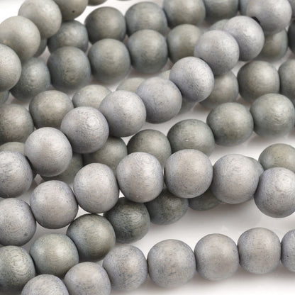 Wood Beads-12mm Round-Dove Grey