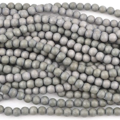 Wood Beads-12mm Round-Dove Grey