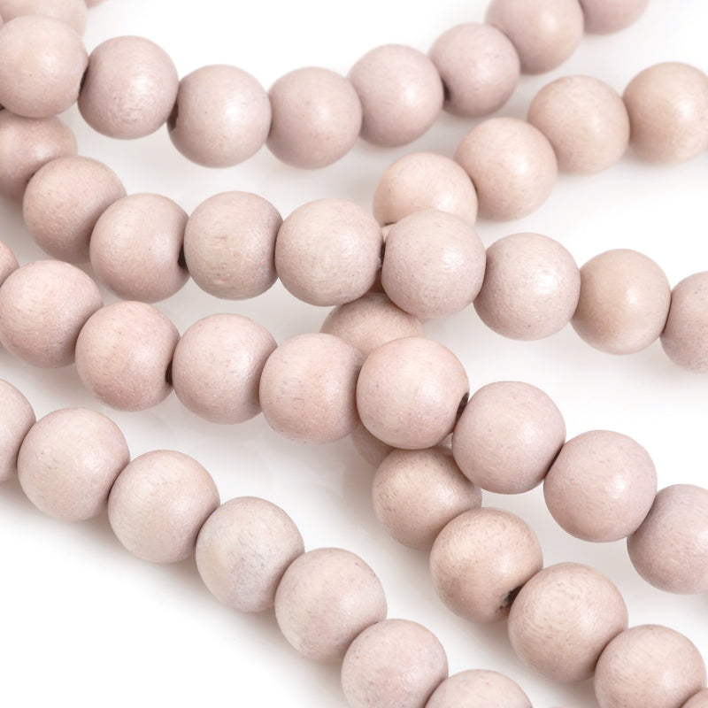 Wood Beads-Round-8mm Light Rose-16 Inch Strand-Quantity 1