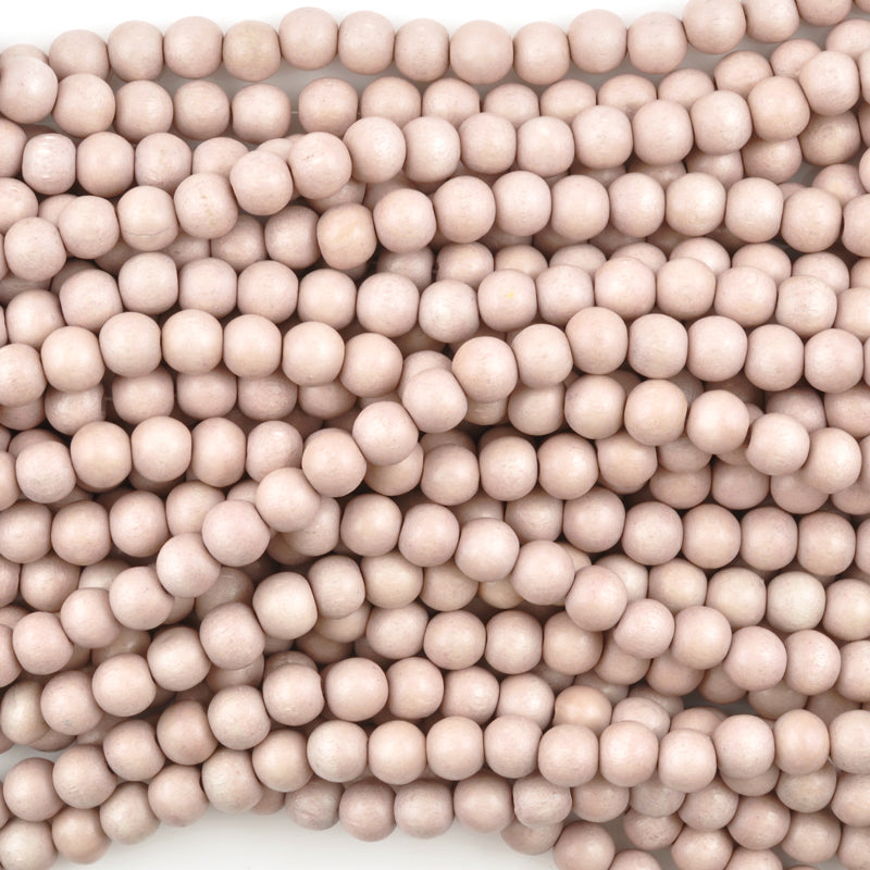 Wood Beads-Round-8mm Light Rose-16 Inch Strand-Quantity 1