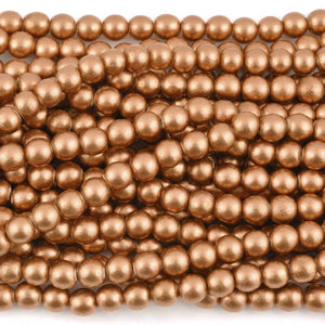 Wood Beads-Round-Copper-16 Inch Strand