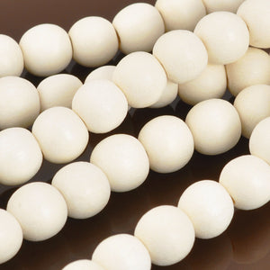 Wood Beads-Round-White