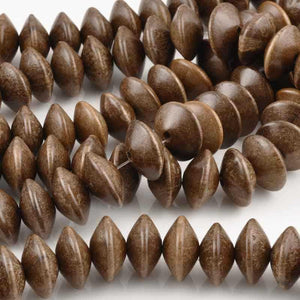 Wood Beads Wholesale-16x8mm Ebony Saucer